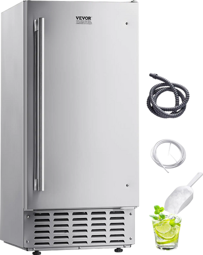 Vevor Ice Maker Undercounter 66 Lbs Per Day Stainless Steel Reversible Door Auto Clean New