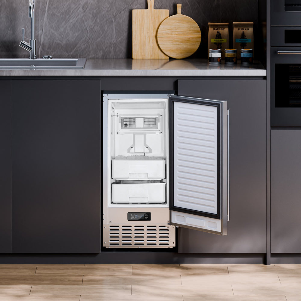 Vevor Ice Maker Undercounter 66 Lbs Per Day Stainless Steel Reversible Door Auto Clean New