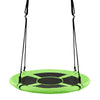 Green 40-inch kids hanging chair swing with detachable tent, suitable for 2-3 kids, perfect for indoor or outdoor use.