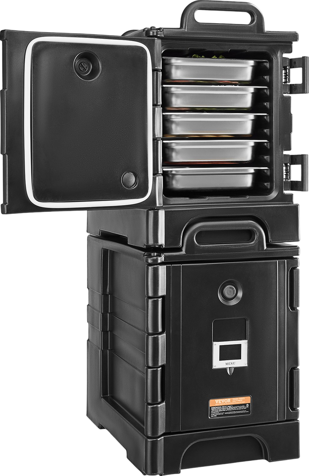 Vevor Insulated Food Pan Carriers 81 Qt Set of 2 Stackable Hot and Cold Transport Box with Wheels New