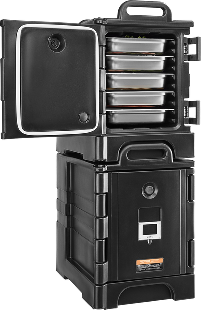 Vevor Insulated Food Pan Carriers 81 Qt Set of 2 Stackable Hot and Cold Transport Box with Wheels New