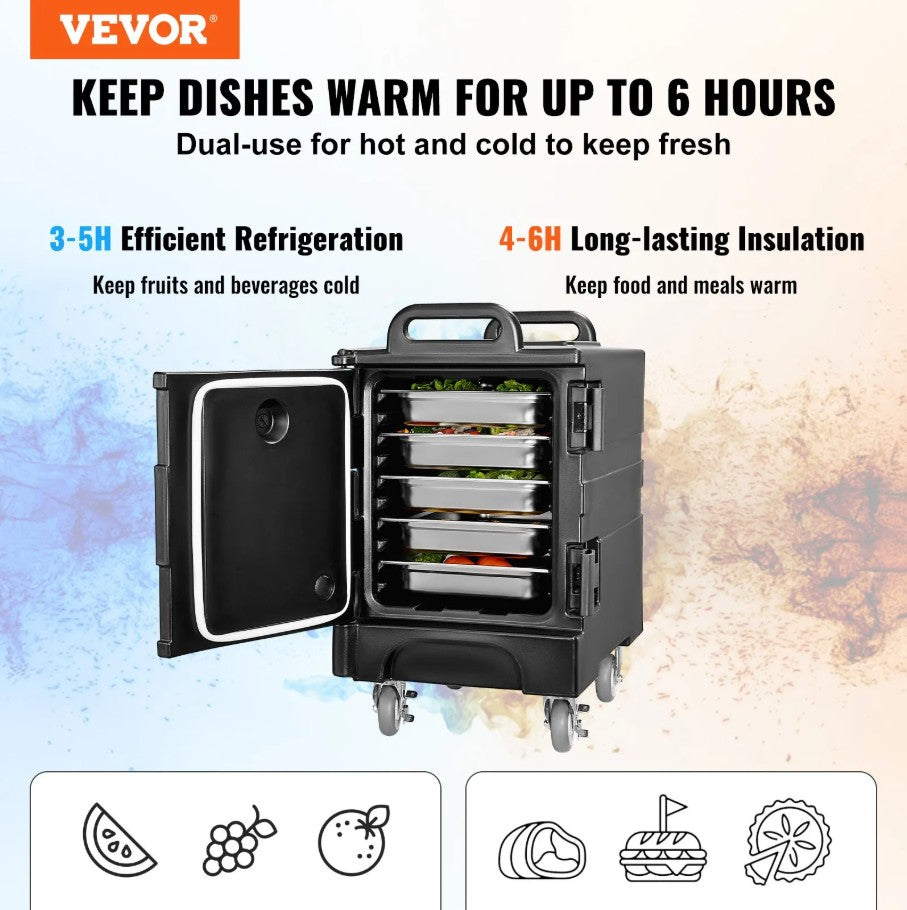 Vevor Insulated Food Pan Carrier 81 Qt Stackable Catering Hot and Cold Dish Box New