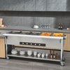 Vevor Food Warmer 5-Pan 20.6 Qt Commercial Steam Table 3750W Stainless Steel with Wheels New