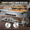 Vevor Food Warmer 5-Pan 20.6 Qt Commercial Steam Table 3750W Stainless Steel with Wheels New