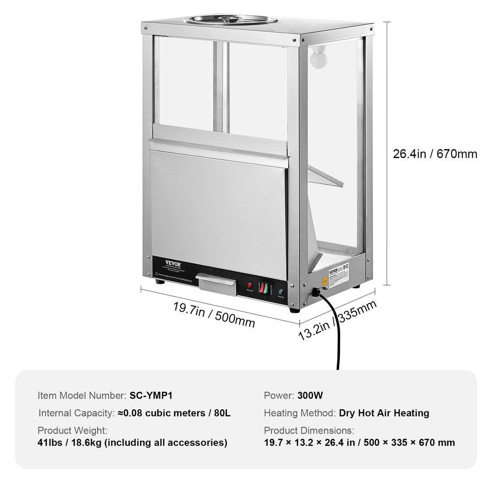 Vevor Nacho Chip Warmer 84.5 Qt Countertop Unit with Tempered Glass 300W Heating Base New