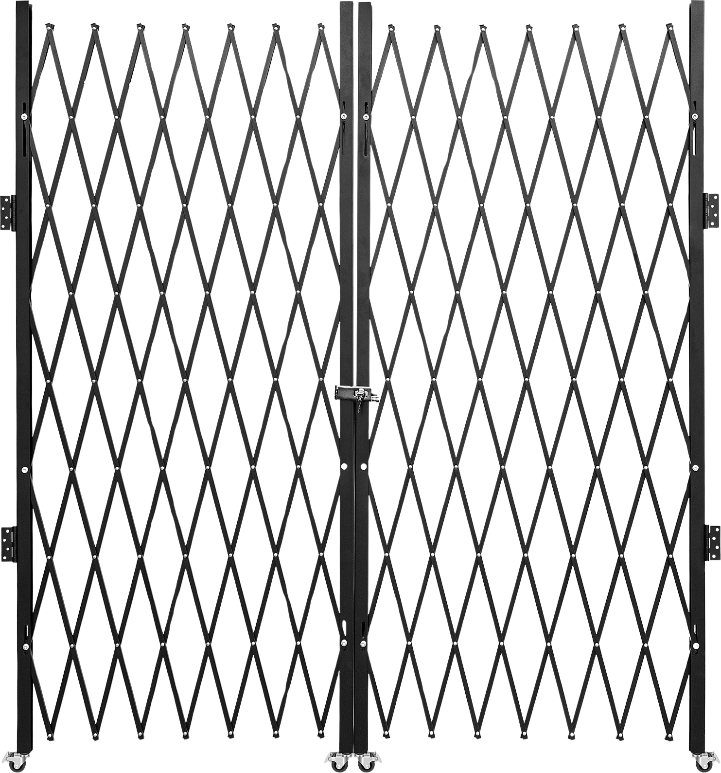 Vevor Double Folding Security Gate 10.2' x 5.1' Steel Accordion Gate with 360° Rolling Casters New