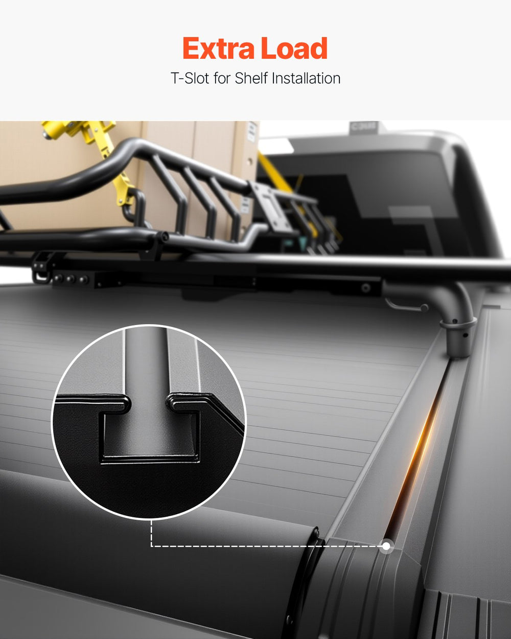 Vevor Truck Bed Tonneau Cover 5.5' Hard Retractable with T-Slot Rails for 2021–2024 Ford F-150 New
