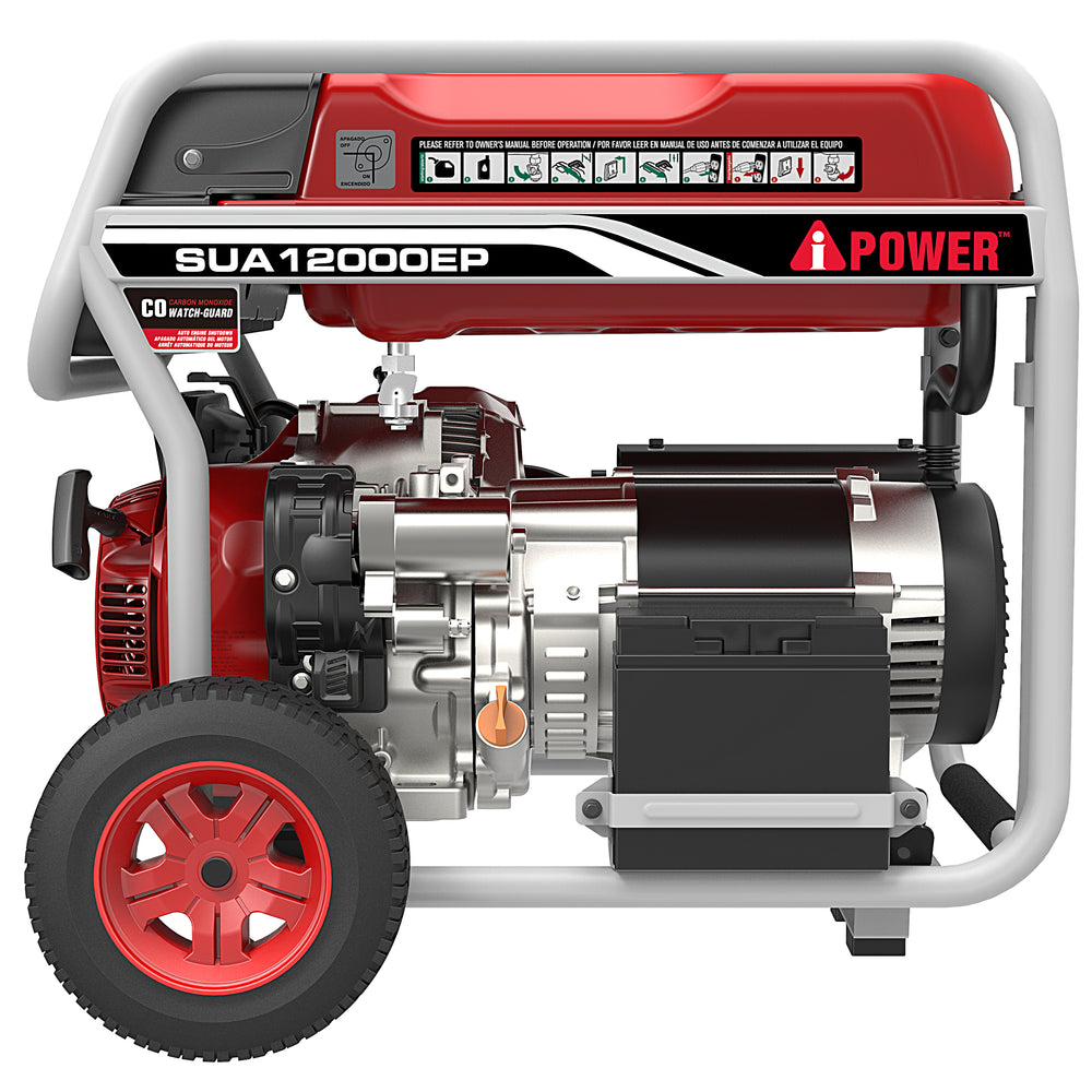 A-iPower SUA12000EP 9000W/12000W Generator Gas Electric Start with 50 Amp and CO Sensor New