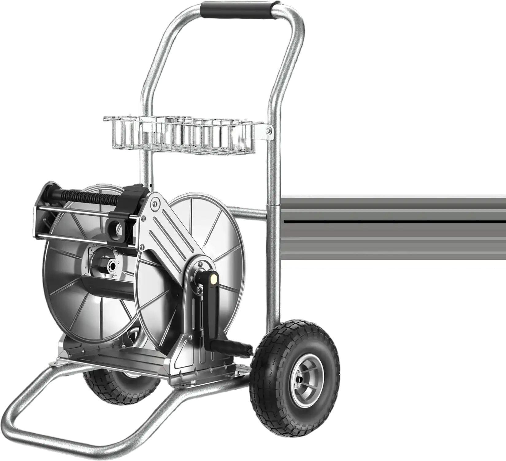 Giraffe Tools SW-8C Garden Hose Reel Cart 2 Wheels Stainless Steel Heavy Duty New