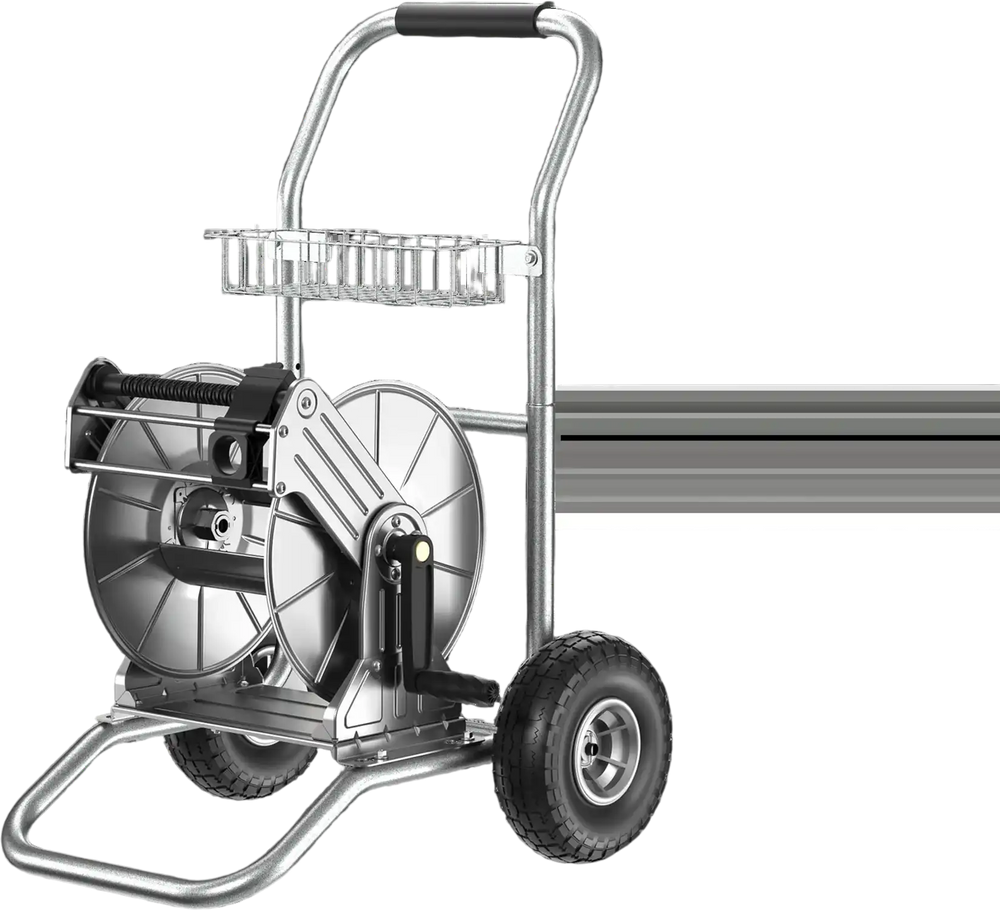 Giraffe Tools SW-8C Garden Hose Reel Cart 2 Wheels Stainless Steel Heavy Duty New