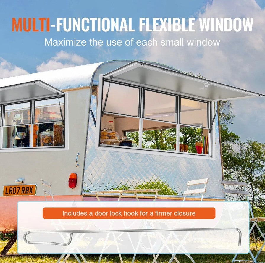 Vevor Concession Window 60"x36" Aluminum with Vertical Lift and Awning New