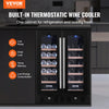 Vevor Wine Refrigerator 3.95 Cu. Ft. Dual Zone 110V with Glass Doors 78 Cans or 20 Bottles Built-In or Freestanding New