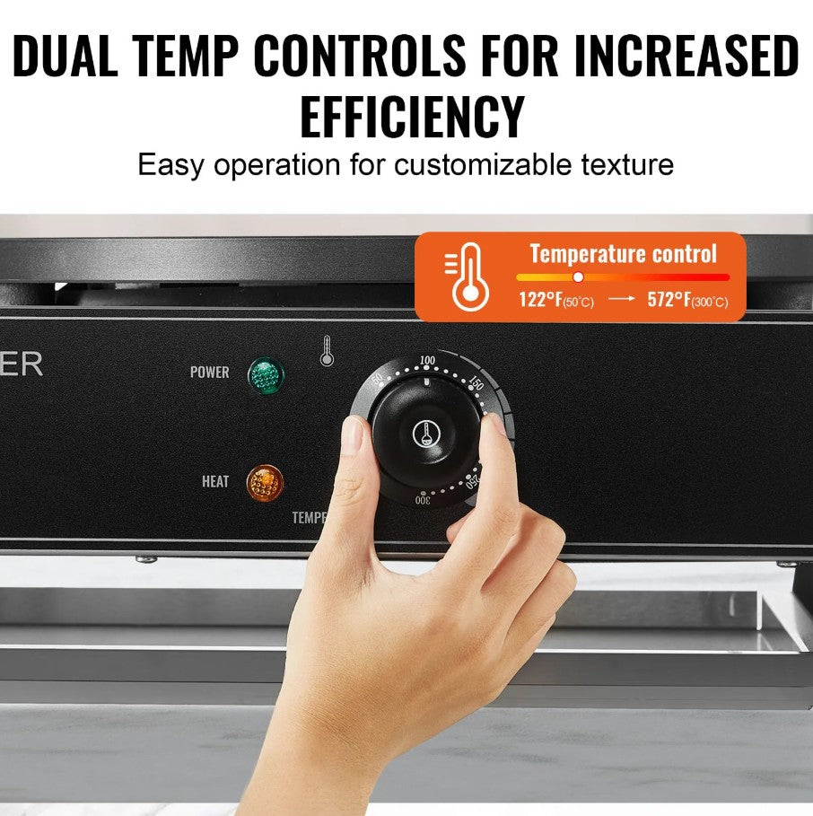 Vevor Commercial Electric Crepe Maker 16" Double Head 3400W New