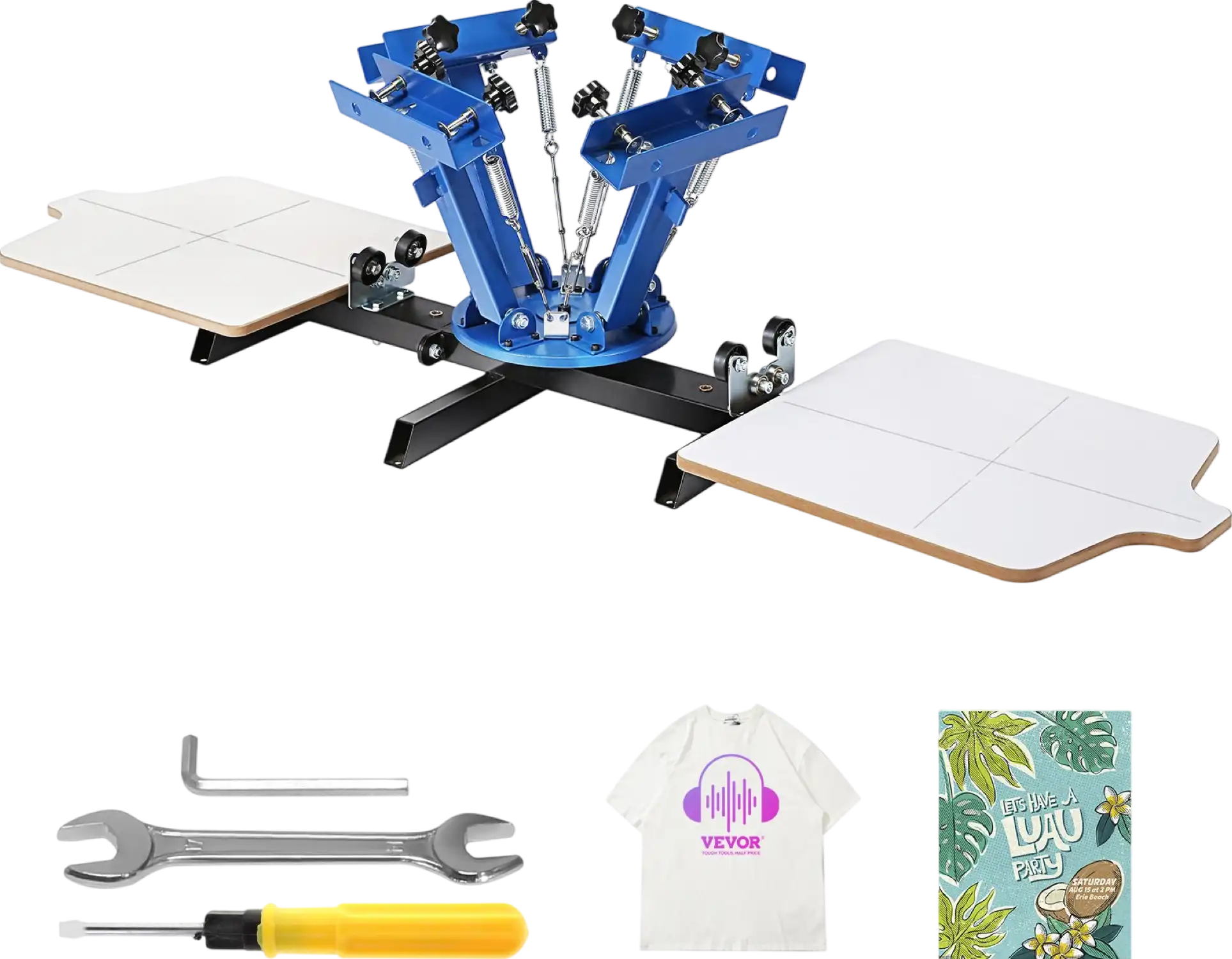 Vevor Screen Printing Machine 4 Color 2 Station 360° Rotary 21.2