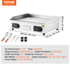 Vevor Flat Top Griddle 25.9" x 15.7" 2800W Commercial Countertop Electric Grill 122-572°F Stainless Steel New