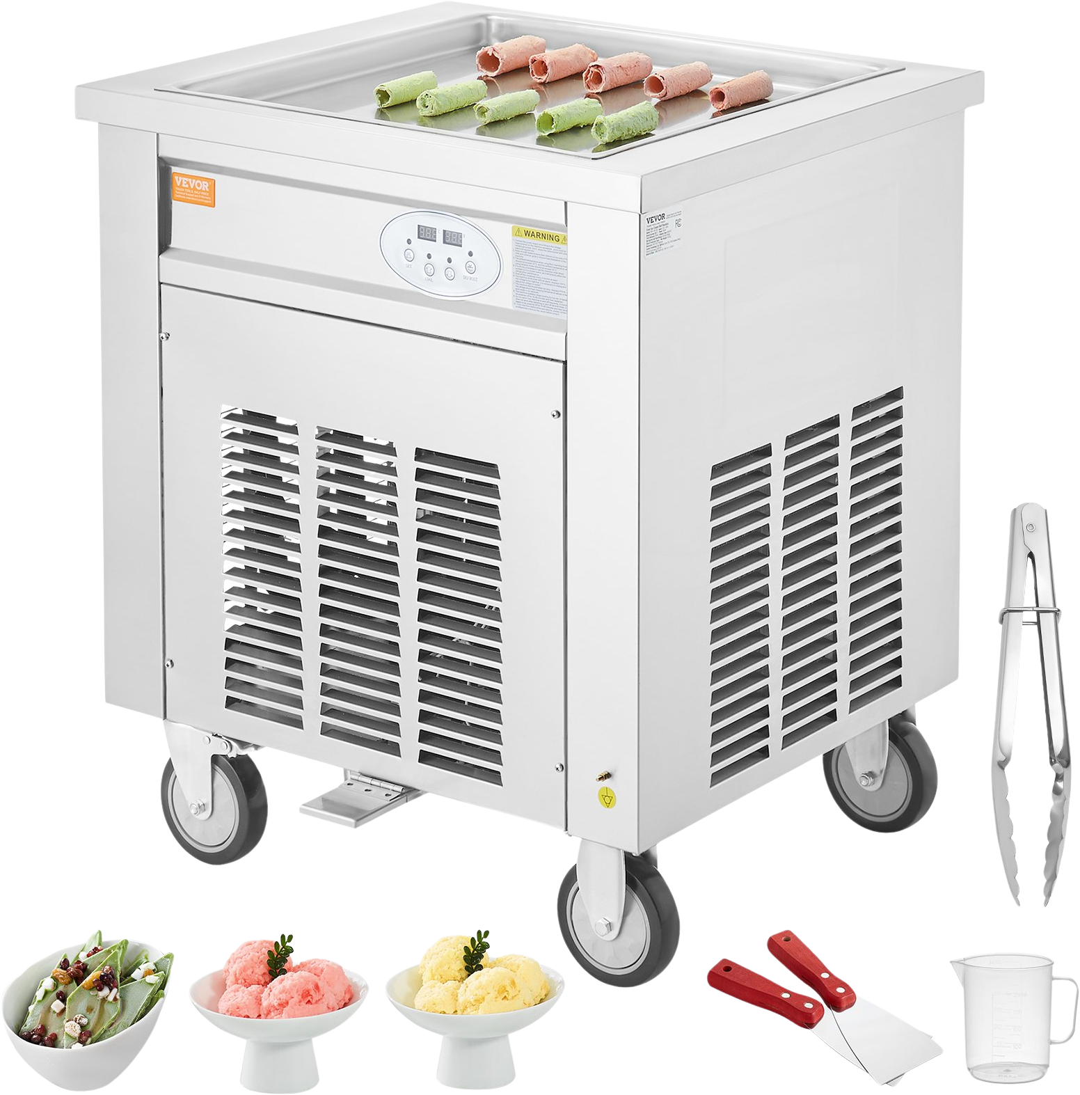 Vevor Ice Cream Roll Machine 19.7