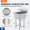 Vevor Stainless Steel Prep and Utility Sink 21"x41" Small Free Standing Single Bowl with Faucet NSF Certified New