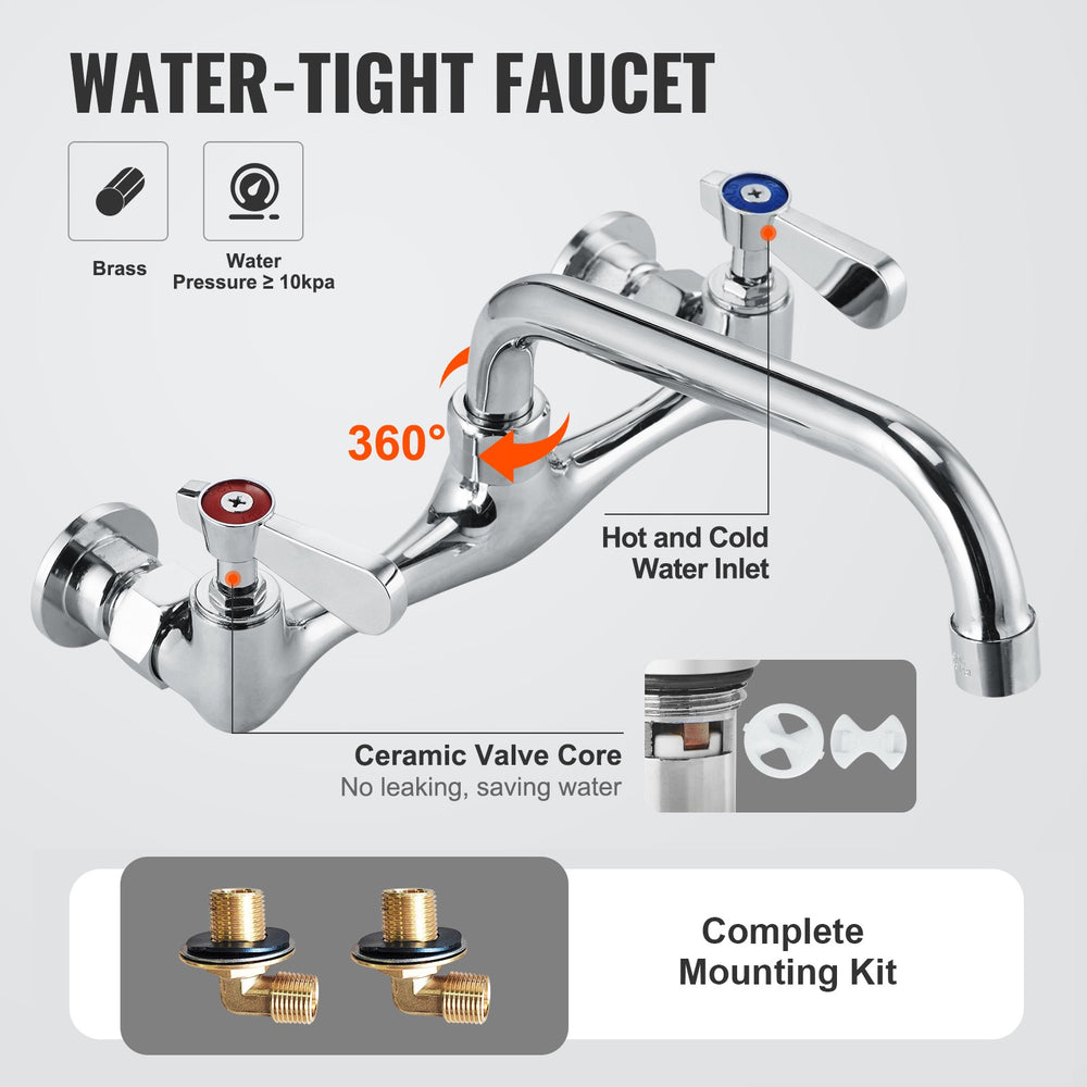 Vevor Stainless Steel Prep and Utility Sink 21"x41" Small Free Standing Single Bowl with Faucet NSF Certified New