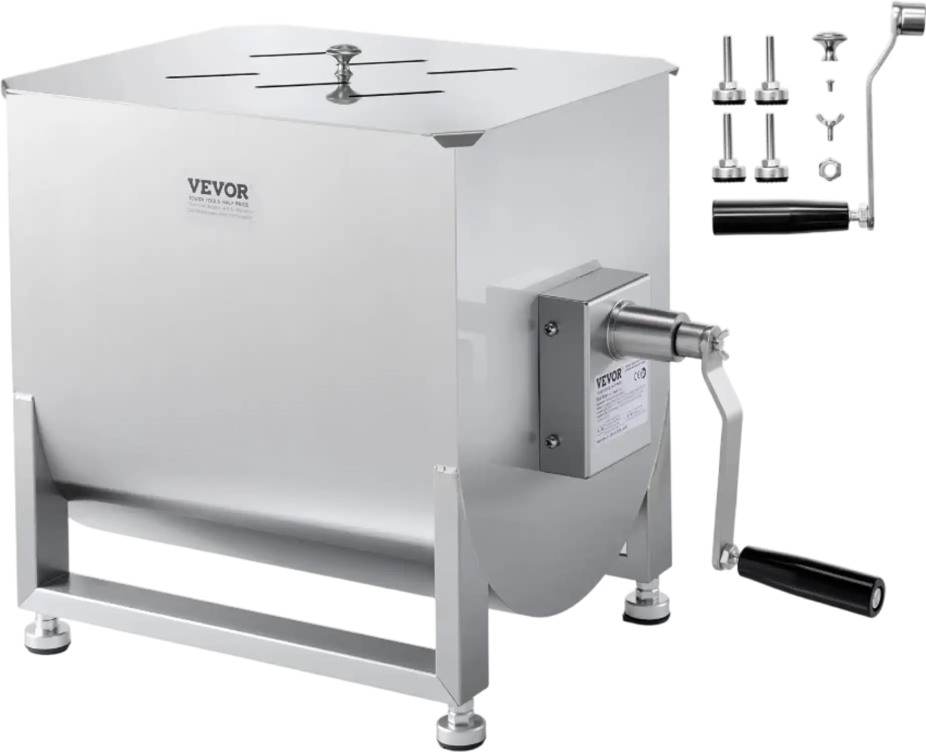 Vevor Manual Meat Mixer 80 Lb Fixed 21.1 Gal Tank Stainless Steel Gearbox Design New