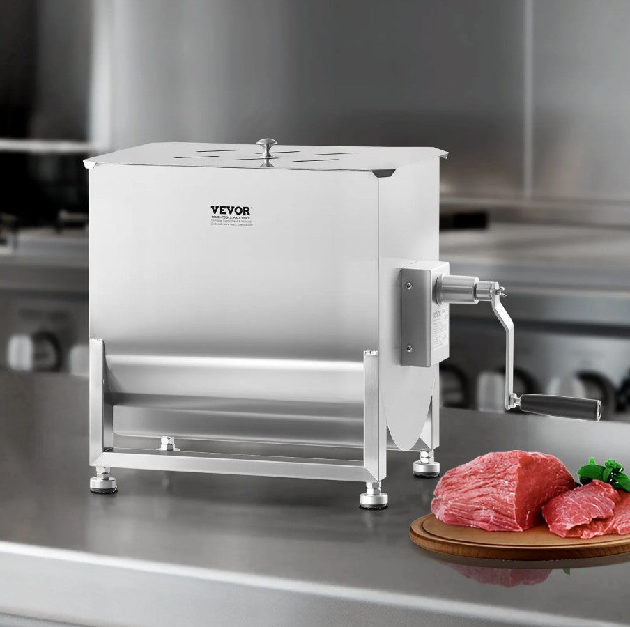Vevor Manual Meat Mixer 80 Lb Fixed 21.1 Gal Tank Stainless Steel Gearbox Design New