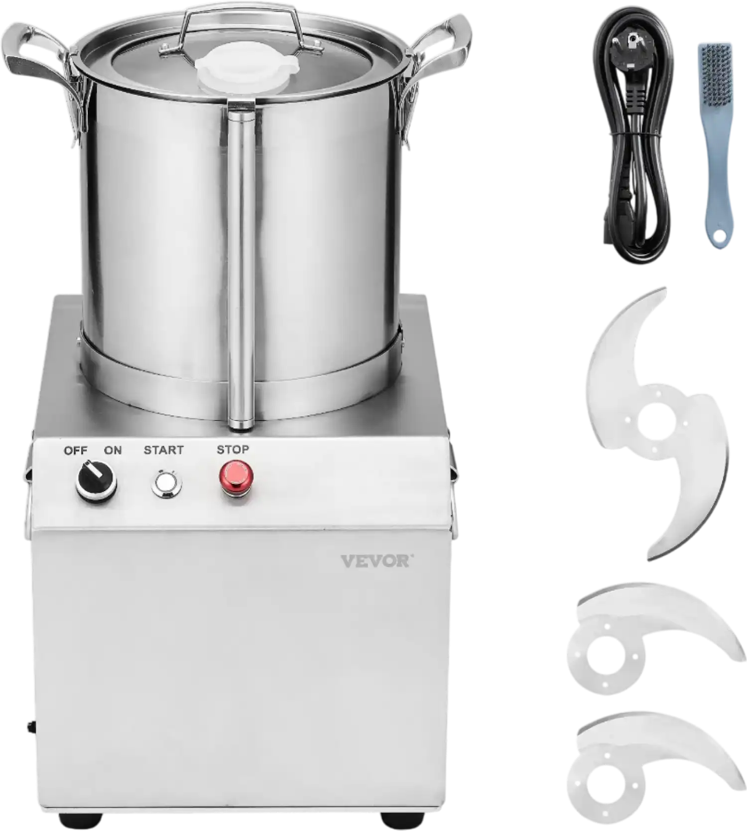 Vevor Commercial Food Processor 10.6 Qt  Vegetable Chopper 1100W 1400 RPM Stainless Steel New