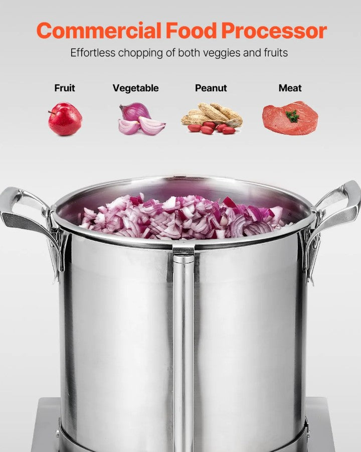 Vevor Commercial Food Processor 10.6 Qt  Vegetable Chopper 1100W 1400 RPM Stainless Steel New