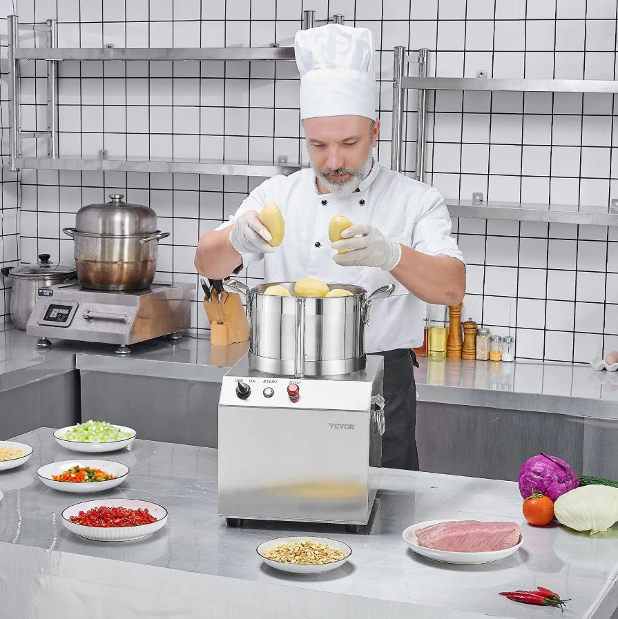Vevor Commercial Food Processor and Vegetable Chopper 6.3 Qt 750W Stainless Steel New