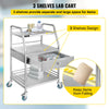 Vevor Lab Utility Cart with Wheels 3 Shelves 1 Drawer Stainless Steel New