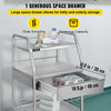 Vevor Lab Utility Cart with Wheels 3 Shelves 1 Drawer Stainless Steel New