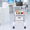 Vevor Lab Cart 2-Tier Mobile Medical Cart 110 Lbs Capacity with 1 Drawer and Large Top Tray White New