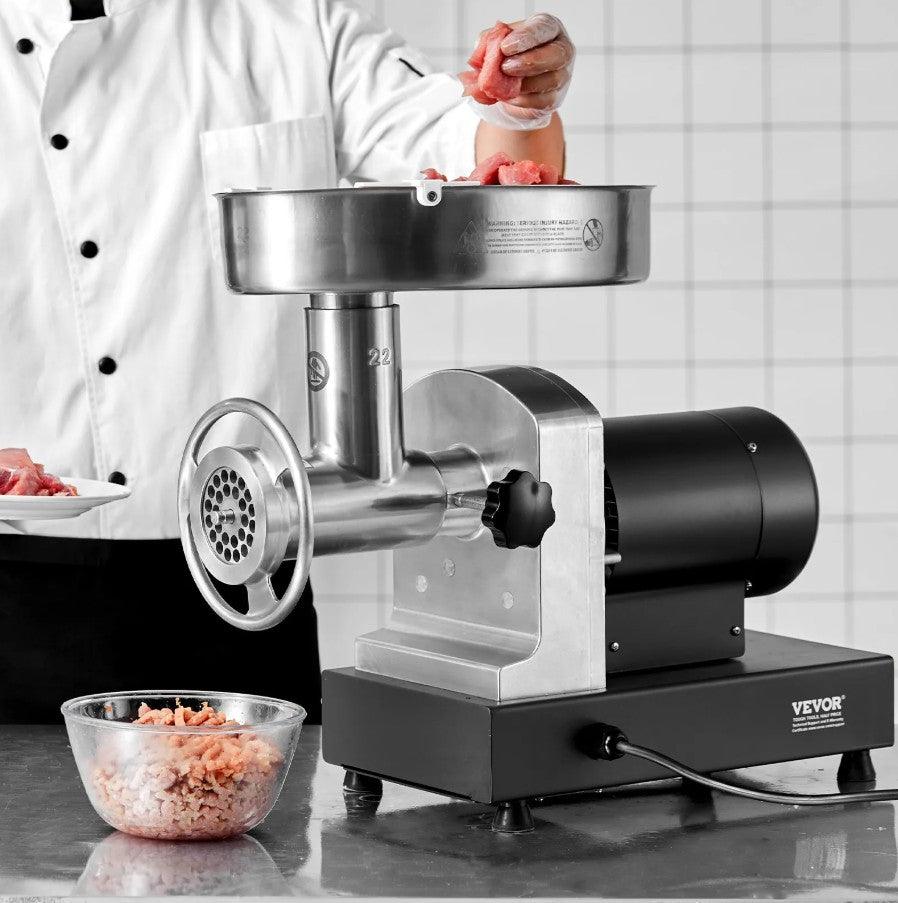 Vevor Commercial Electric Meat Grinder 750W 14 Lbs/Min Sausage Stuffer Size #22 New