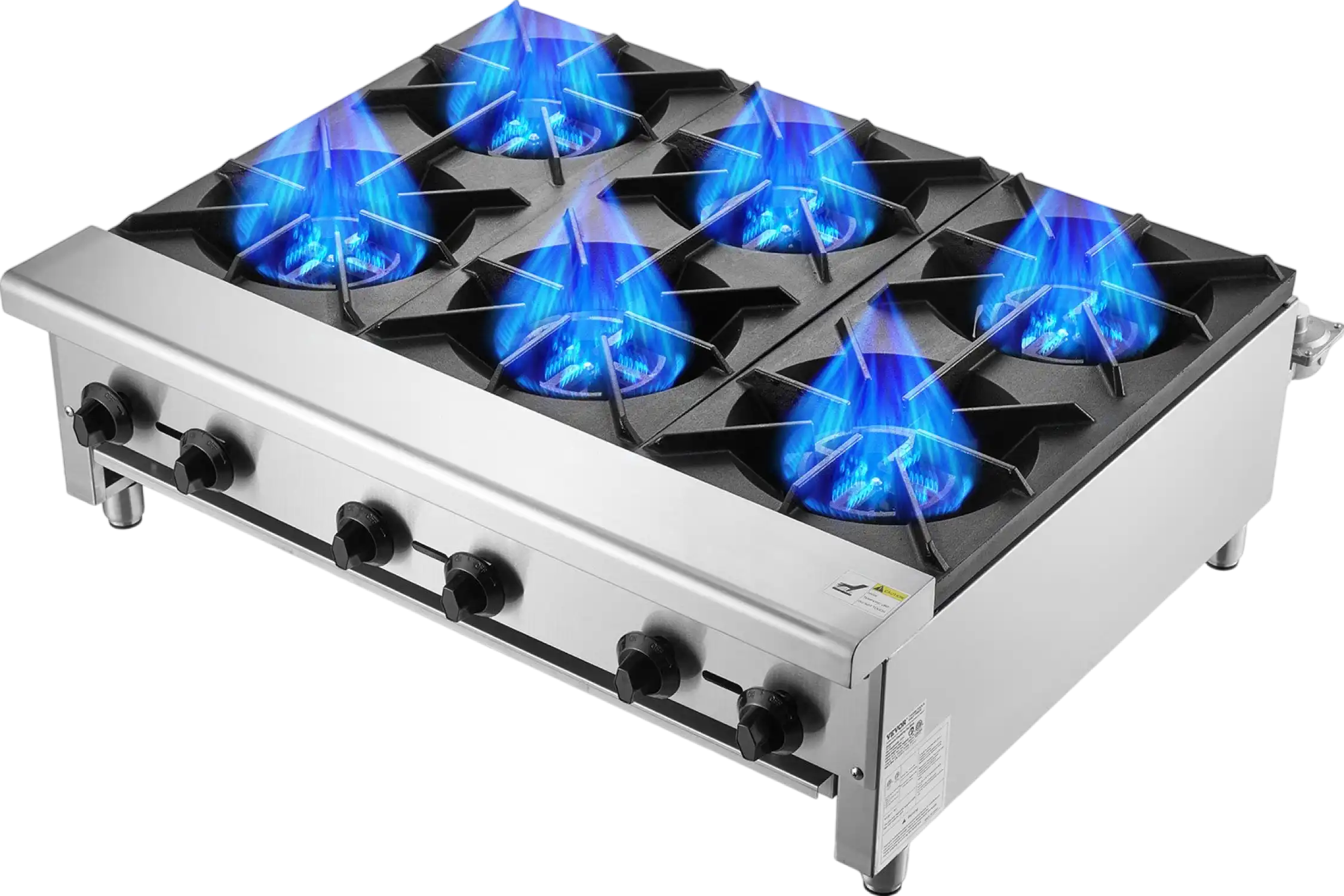 Vevor Commercial Gas Range Stove 168000 BTU 6-Burner Countertop Stainless Steel New