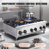 Vevor Commercial Gas Range Stove 168000 BTU 6-Burner Countertop Stainless Steel New