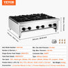 Vevor Commercial Gas Range Stove 168000 BTU 6-Burner Countertop Stainless Steel New