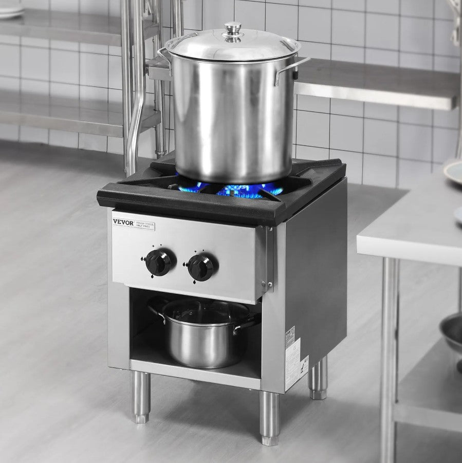 Vevor Commercial Gas Range 1-Burner 90,000 BTU Natural Gas and Propane New