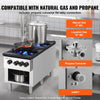 Vevor Commercial Gas Range Stove 180000 BTU 2-Burner Stainless Steel Natural Gas/Propane New