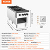 Vevor Commercial Gas Range Stove 180000 BTU 2-Burner Stainless Steel Natural Gas/Propane New