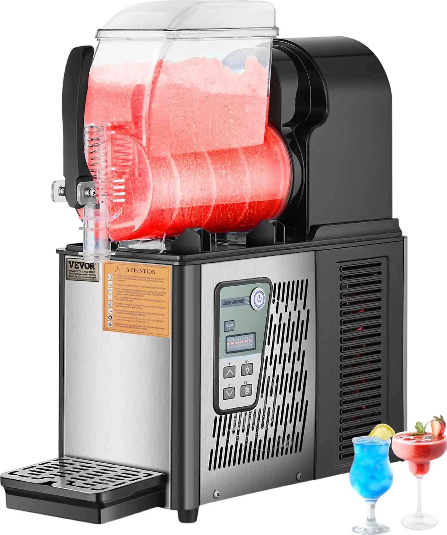 Vevor Commercial Slushy Machine 1.05 Gal Single Tank with Digital Controls and Auto Cleaning New