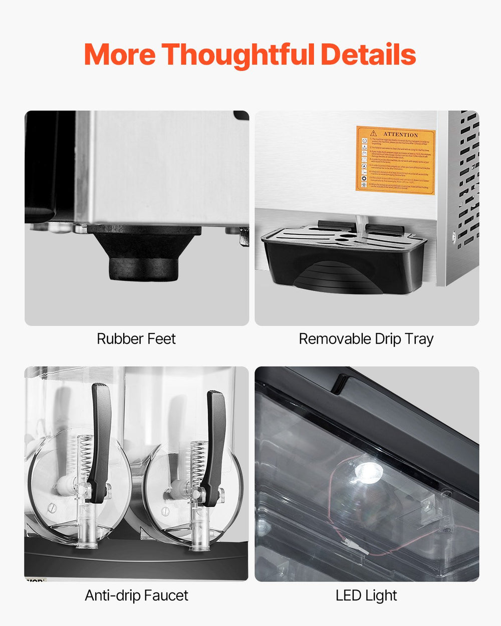 Vevor Commercial Slushy Machine 2 Tank 3.17 Gal Each with Digital Controls and Auto Cleaning New