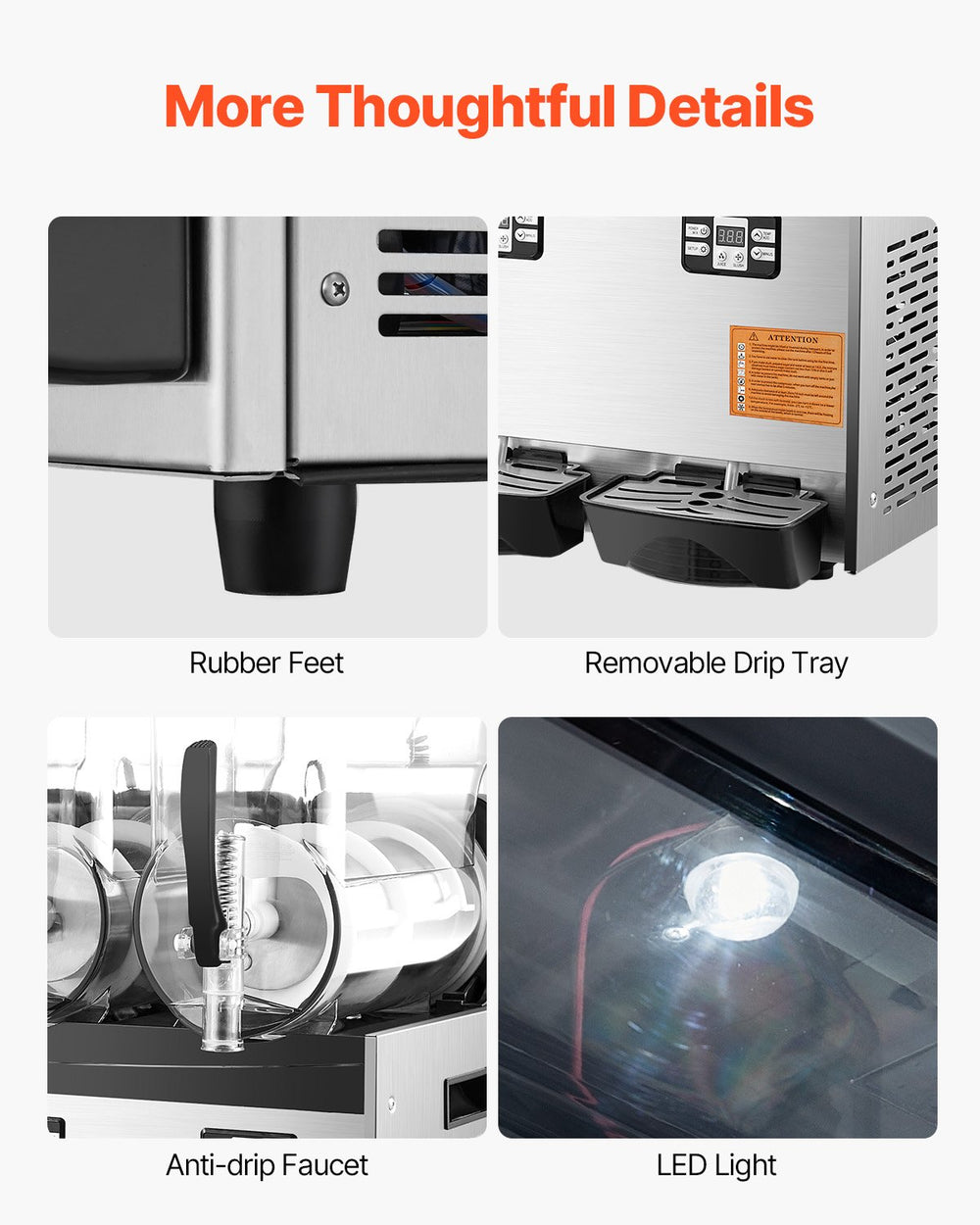 Vevor Commercial Slushy Machine 3 Tank 3.17 Gal Each with Digital Controls and Auto Cleaning New