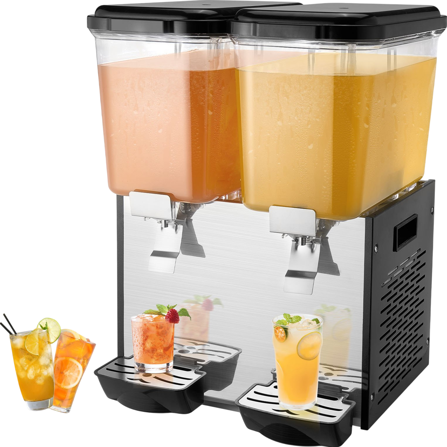 Vevor Commercial Beverage Dispenser 4.8 Gal x 2 Tanks Cold Beverage Machine New