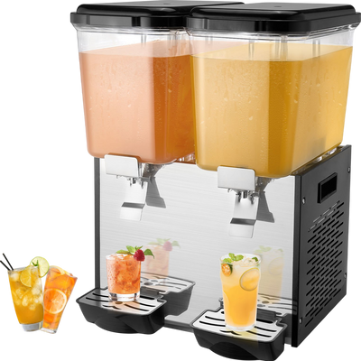 Vevor Commercial Beverage Dispenser 4.8 Gal x 2 Tanks Cold Beverage Machine New