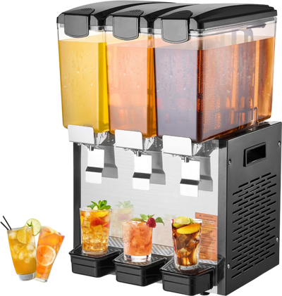 Vevor Commercial Beverage Dispenser 2.6 Gal x 3 Tanks 440W Stainless Steel New
