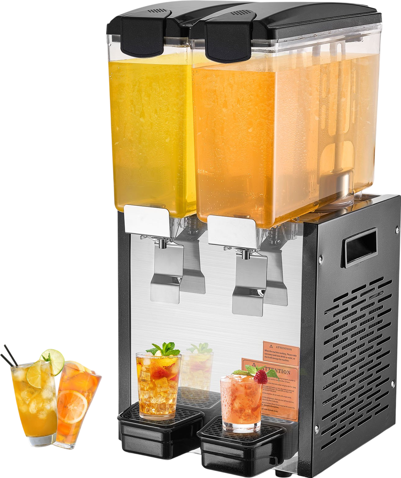 Vevor Commercial Cold Beverage Dispenser 2.6 Gal x 2 Tanks 270W Stainless Steel New