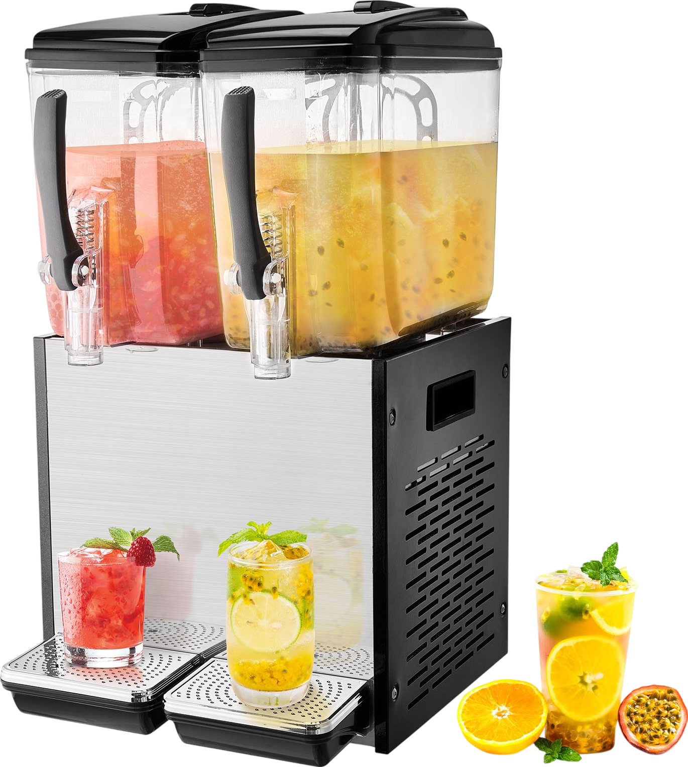 Vevor Commercial Cold Beverage Dispenser 3.2 Gal x 2 Tanks 286W Stainless Steel New