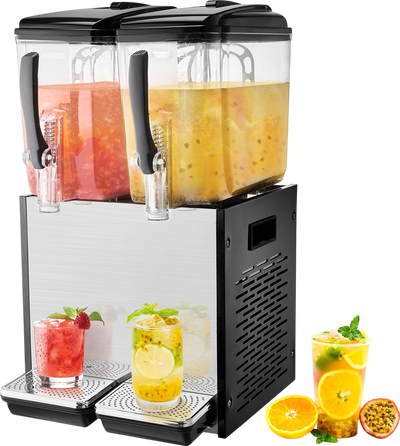 Vevor Commercial Cold Beverage Dispenser 3.2 Gal x 2 Tanks 286W Stainless Steel New