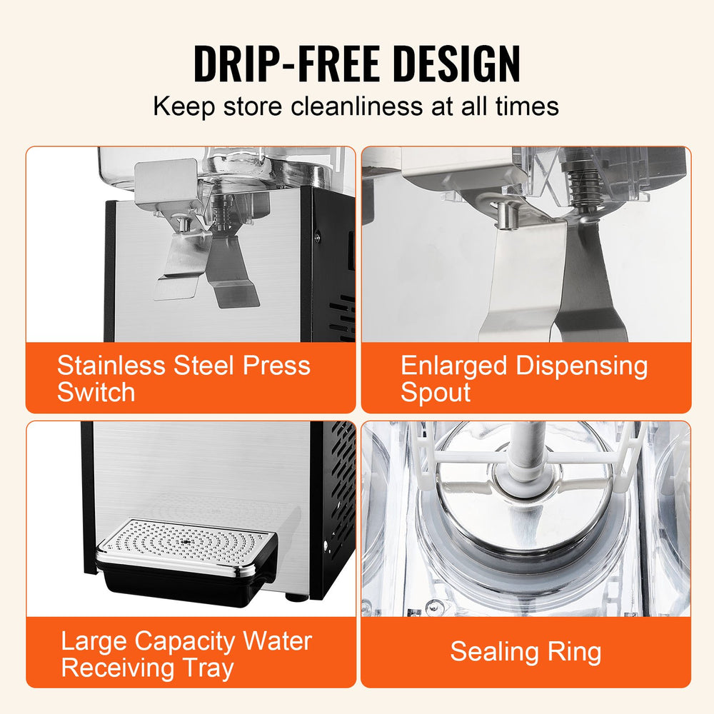 Vevor Commercial Beverage Dispenser 4.8 Gal Tank Cold Beverage Machine New