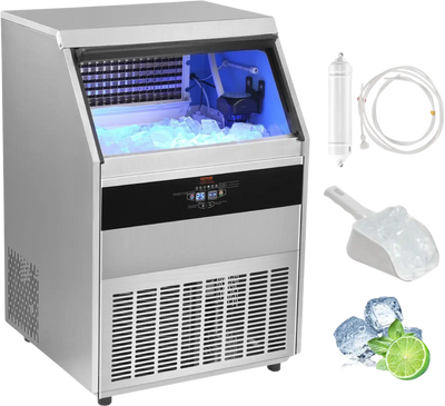 Vevor Commercial Ice Maker 450lbs/24H with 130lbs Storage Electric Drainage Freestanding Auto Cleaning New