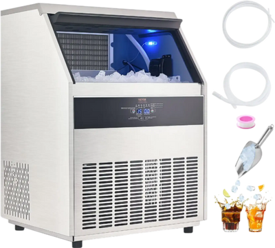 Vevor Commercial Ice Maker 265 Lbs/24H Freestanding Cabinet 88 Lbs Storage New
