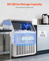 Vevor Commercial Ice Maker 265 Lbs/24H Freestanding Cabinet 88 Lbs Storage New